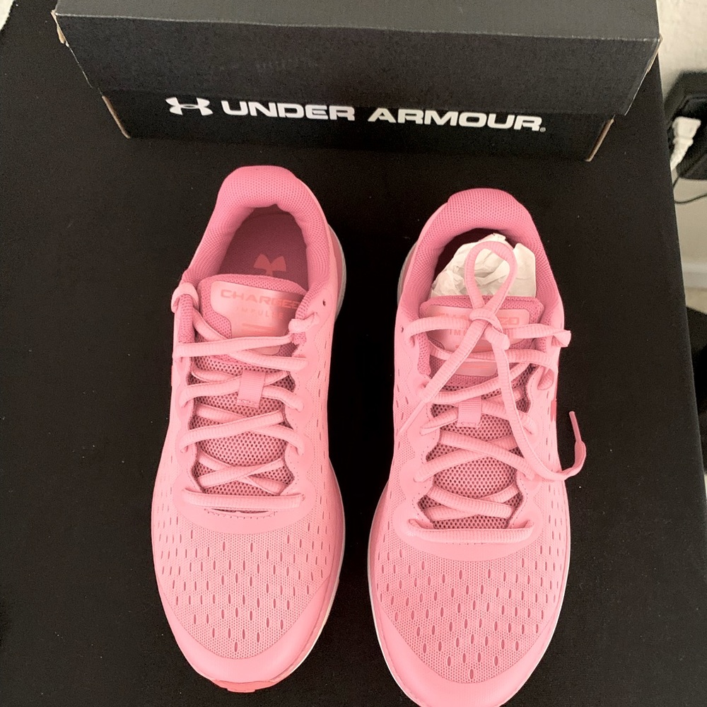 Brand New Pink/Rose Under Armour Sneakers with box Size 5 Youth